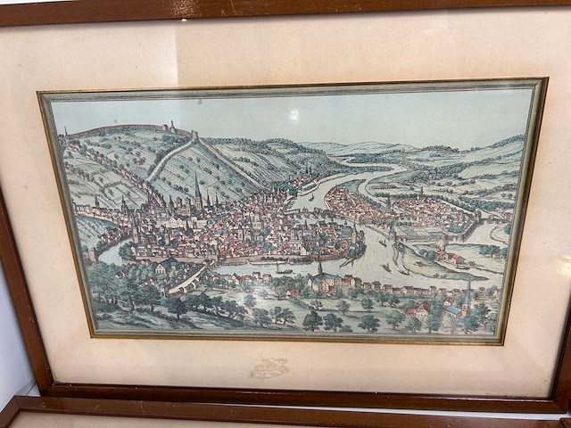 4 litho kaders met stadstekeningen - afbeelding 2 van  4