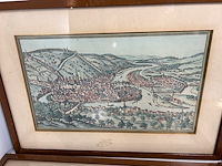 4 litho kaders met stadstekeningen - afbeelding 2 van  4