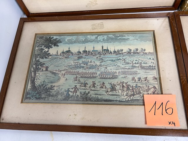 4 litho kaders met stadstekeningen - afbeelding 4 van  4