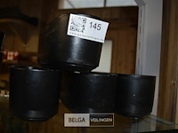 4 mat zwarte ovale bloempotten 33x10 cm - afbeelding 1 van  2