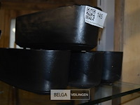 4 mat zwarte ovale bloempotten 33x10 cm - afbeelding 2 van  2