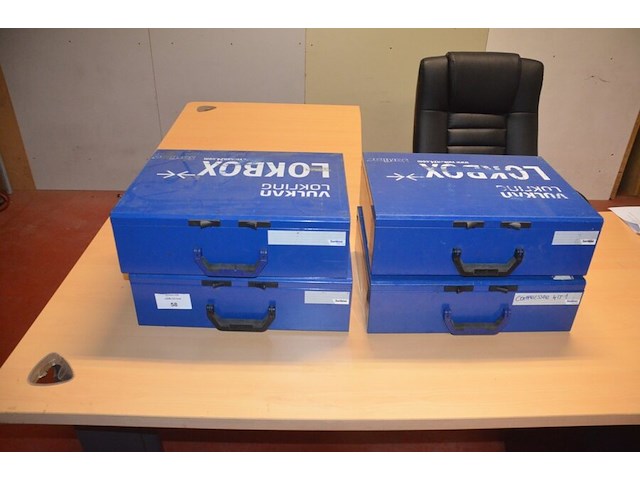 4 metalen koffers vulkan lokring met koppelstukken (b423) - afbeelding 3 van  9