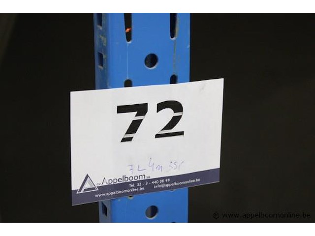 4 meter magazijnrekken bestaande uit 3 staanders en 7 leggers - afbeelding 2 van  2