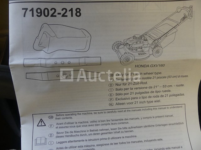 4 mulchkits voor de honda gxv160 multi cutting set 71902-218 - afbeelding 6 van  12