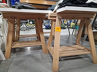 4 naturelkleurige houten schragen - afbeelding 1 van  2