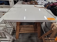 4 naturelkleurige houten schragen - afbeelding 2 van  2