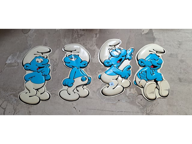 4 originele 3d raamplaten smurfen - afbeelding 1 van  2