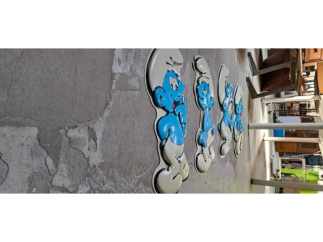 4 originele 3d raamplaten smurfen - afbeelding 2 van  2