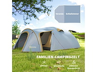4-persoons kampeertent, waterdichte tunneltent met 2 deuren - afbeelding 5 van  6