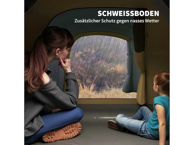 4-persoons kampeertent, waterdichte tunneltent met 2 deuren - afbeelding 6 van  6