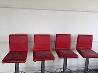 4 rode barstoelen - afbeelding 1 van  2
