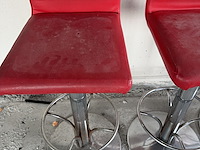 4 rode barstoelen - afbeelding 2 van  2
