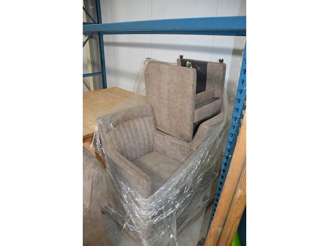4 rolzeteltjes met armleuning grijze kleur (schade, vlekken) - afbeelding 7 van  8