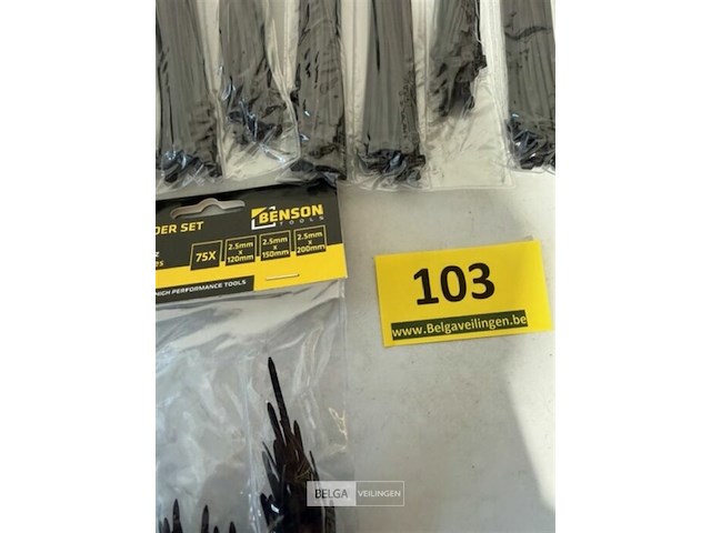 4 set van 75 tie ribs: 2,5 x 120 mm + 2,5 x 150 mm + 2,5 x 200 mm - afbeelding 3 van  3