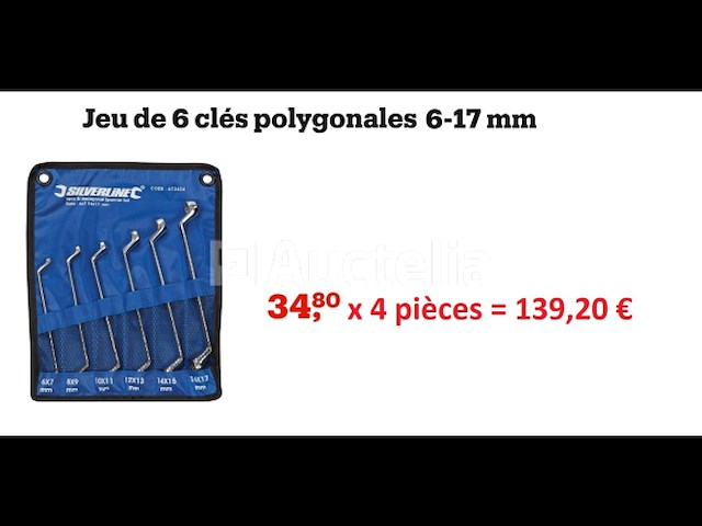 4 sets van 6 dubbele-oogsleutels met twee hoeken - afbeelding 7 van  7