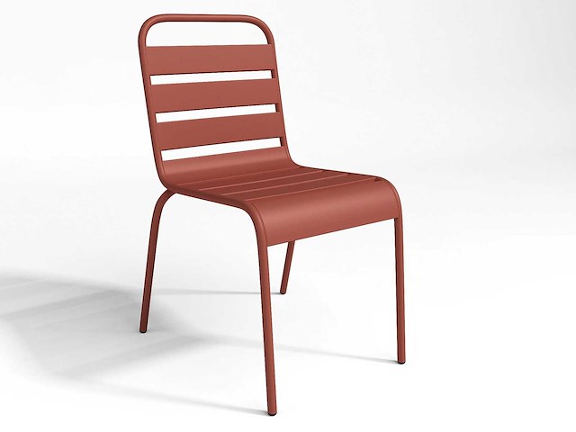4 stapelbare stoelen - terracotta - afbeelding 2 van  5