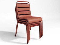 4 stapelbare stoelen - terracotta - afbeelding 3 van  5