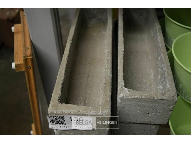 4 stenen bloembakjes 38x10 cm - afbeelding 2 van  2