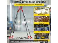 4-strengs 5/16-inch x 5-ton hefkettingen met haken.