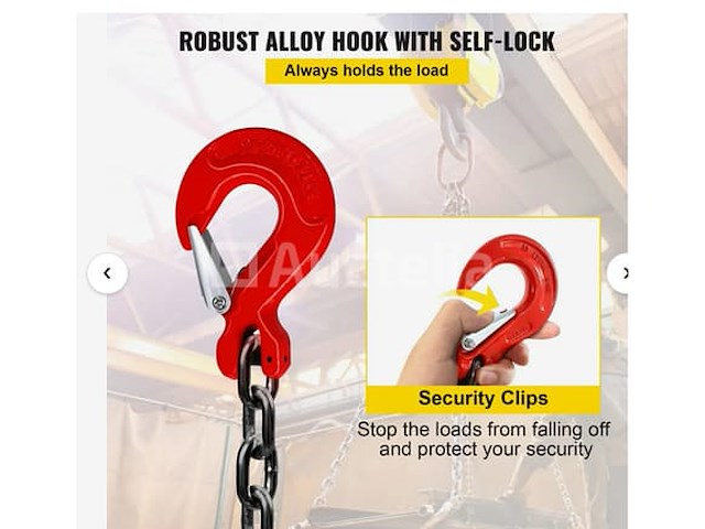 4-strengs 5/16-inch x 5-ton hefkettingen met haken. - afbeelding 3 van  3