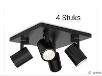 4 stuks plafondlamp kona zwart - afbeelding 1 van  2