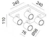 4 stuks plafondlamp kona zwart - afbeelding 2 van  2