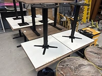 4 tafels van plm 70 x 70 x 75 cm voorzien van formica bovenblad en metalen onderstel - afbeelding 5 van  5