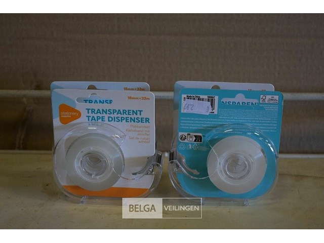 4 transparant plakbandset 18mm x33m - afbeelding 1 van  1