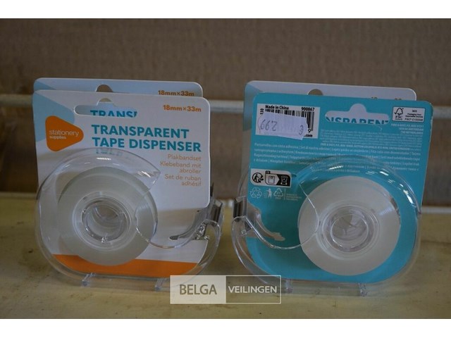 4 transparant plakbandset 18mm x33m - afbeelding 1 van  3