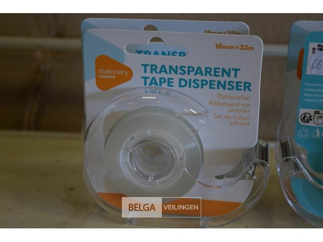 4 transparant plakbandset 18mm x33m - afbeelding 2 van  3