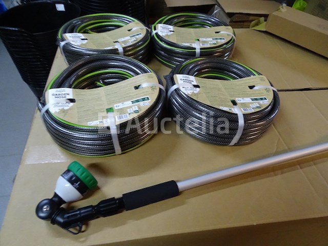 4 tuinslangen met accessoires, multi-jet verstelbare sproeibuis - afbeelding 2 van  5