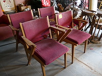 4 vintage houten stoelen - afbeelding 1 van  3