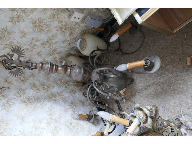 4 vintage kroonluchters - afbeelding 5 van  6