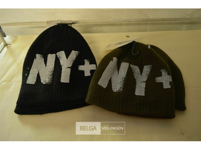 4 wintermutsen kids ny+ zwart en groen - afbeelding 1 van  3