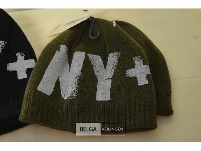 4 wintermutsen kids ny+ zwart en groen - afbeelding 2 van  3