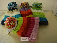 4 wintermutsen met pompon div. kleuren - afbeelding 1 van  4