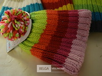 4 wintermutsen met pompon div. kleuren - afbeelding 2 van  4