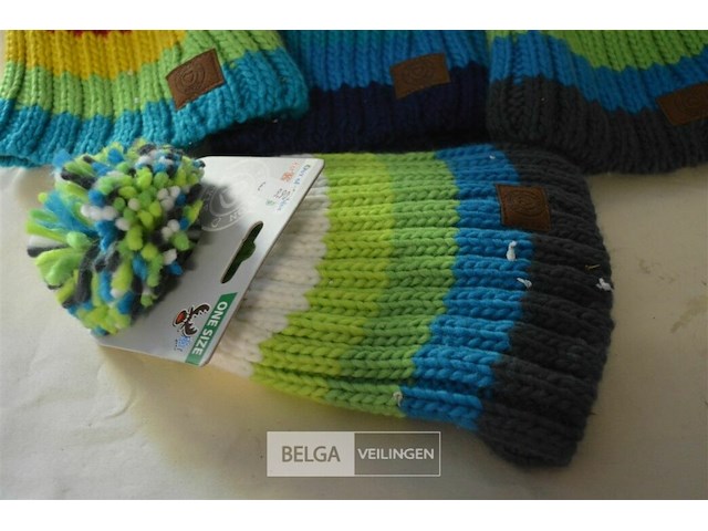 4 wintermutsen met pompon div. kleuren - afbeelding 4 van  4