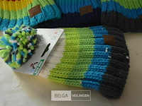 4 wintermutsen met pompon div. kleuren - afbeelding 4 van  4