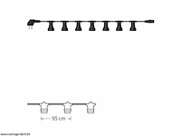4 x 10 meter koppelbare prikkabel – e27 – ip44 – met stekker – zwart - afbeelding 4 van  6