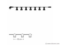 4 x 10 meter koppelbare prikkabel – e27 – ip44 – met stekker – zwart - afbeelding 3 van  5