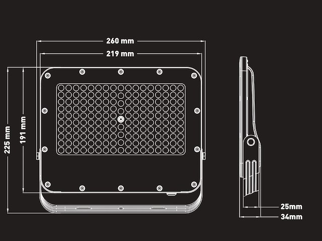 4 x 100w 3000k led breedstralers met lens waterdicht - afbeelding 6 van  8