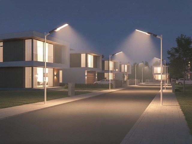 4 x 100w 3000k led straatverlichting met lens waterdicht kantelbaar - afbeelding 1 van  11