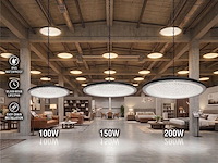 4 x 100w 3000k led ufo highbay slim waterdicht met lens - afbeelding 2 van  9