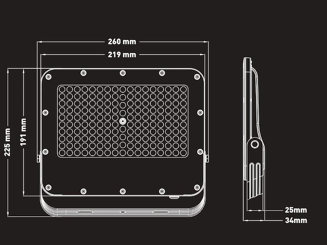 4 x 100w 5000k led breedstralers met lens waterdicht - afbeelding 6 van  8