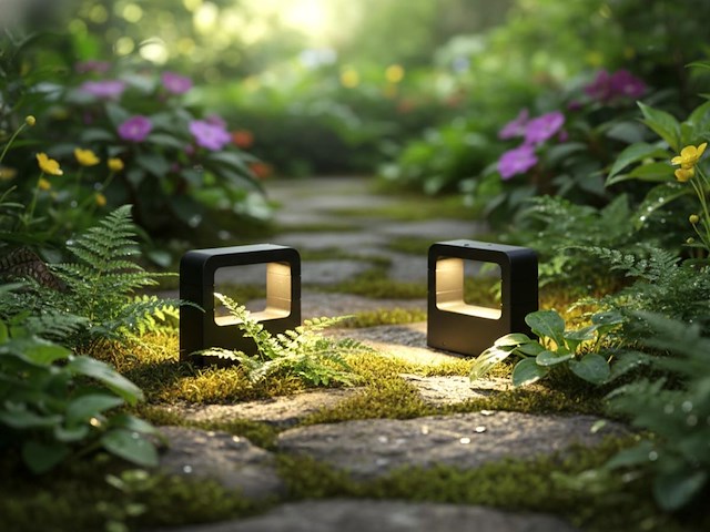 4 x 10w led zand zwart tuinlamp 14.5cm warm wit - afbeelding 7 van  9
