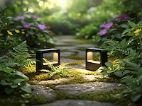 4 x 10w led zand zwart tuinlamp 14.5cm warm wit - afbeelding 7 van  9