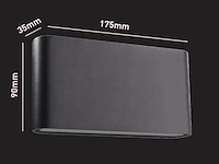 4 x 12w led wandlamp duo licht zwart warm wit waterdicht 17.5cm - afbeelding 3 van  11
