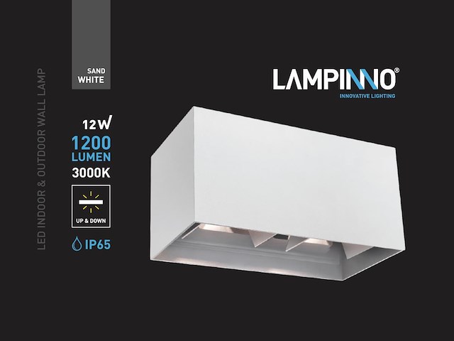 4 x 12w led wit wandlamp 4 licht verstelbaar waterdicht - afbeelding 9 van  9