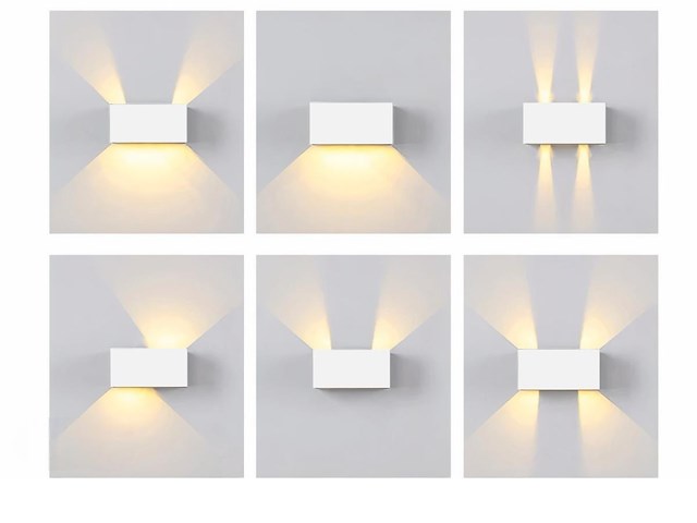 4 x 12w led wit wandlamp 4 licht verstelbaar waterdicht - afbeelding 5 van  9